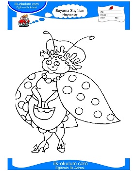 Çocuklar İçin Uğur Böceği Boyama Sayfaları 